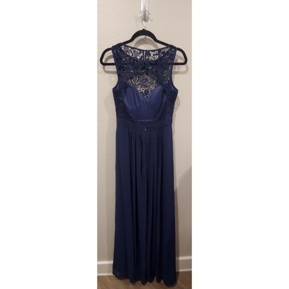 LULUS Navy Blue Lace Formal Maxi Dress - Picture 4 of 9